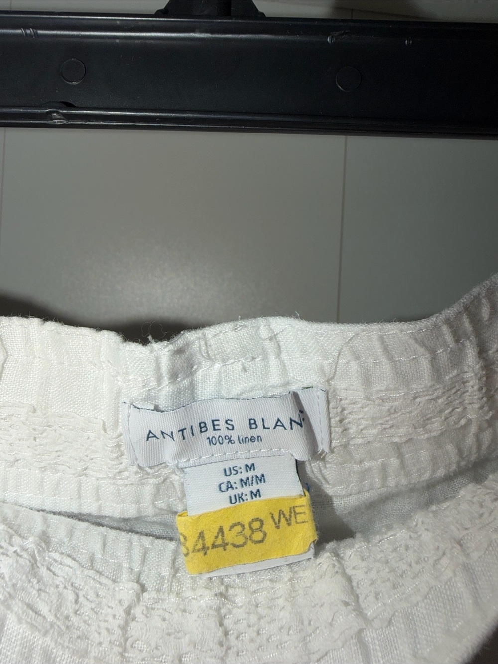 White Linen Drawstring Pants - Picture 3 of 4